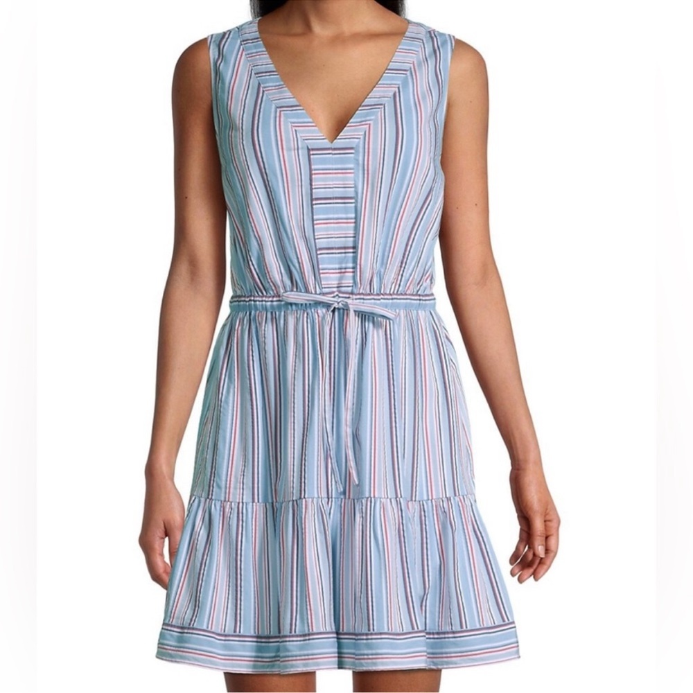 Vineyard Vines Blue and Red Striped Midi Dress